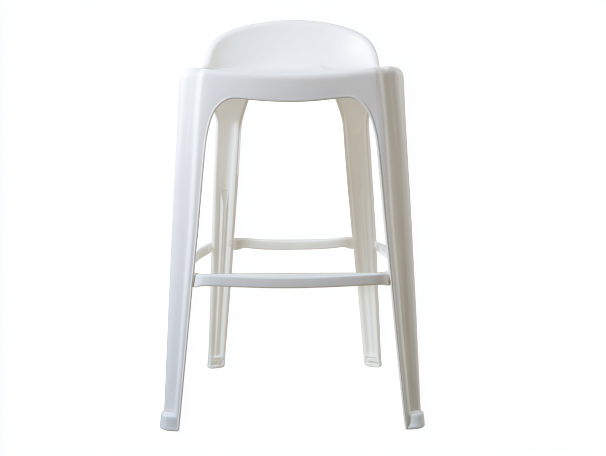 Taburete de bar-polipropileno-42×44×80 cm-Blanco-respaldo bajo y apoyo frontal para Bar en casa-Modordadecor