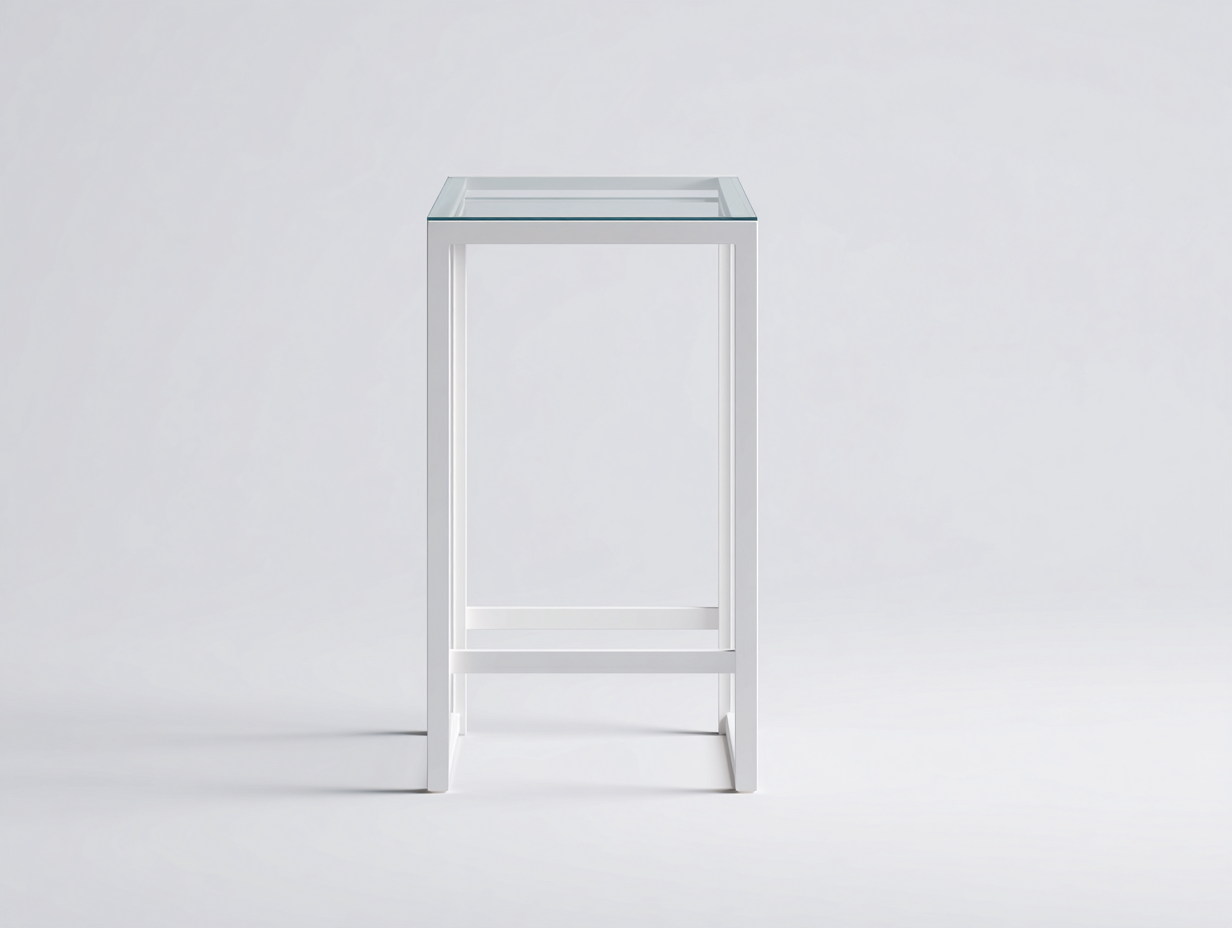 Taburete de bar vidrio-metal 40×40×75 cm blanco/transparente asiento cuadrado para Bar en casa-Modordadecor