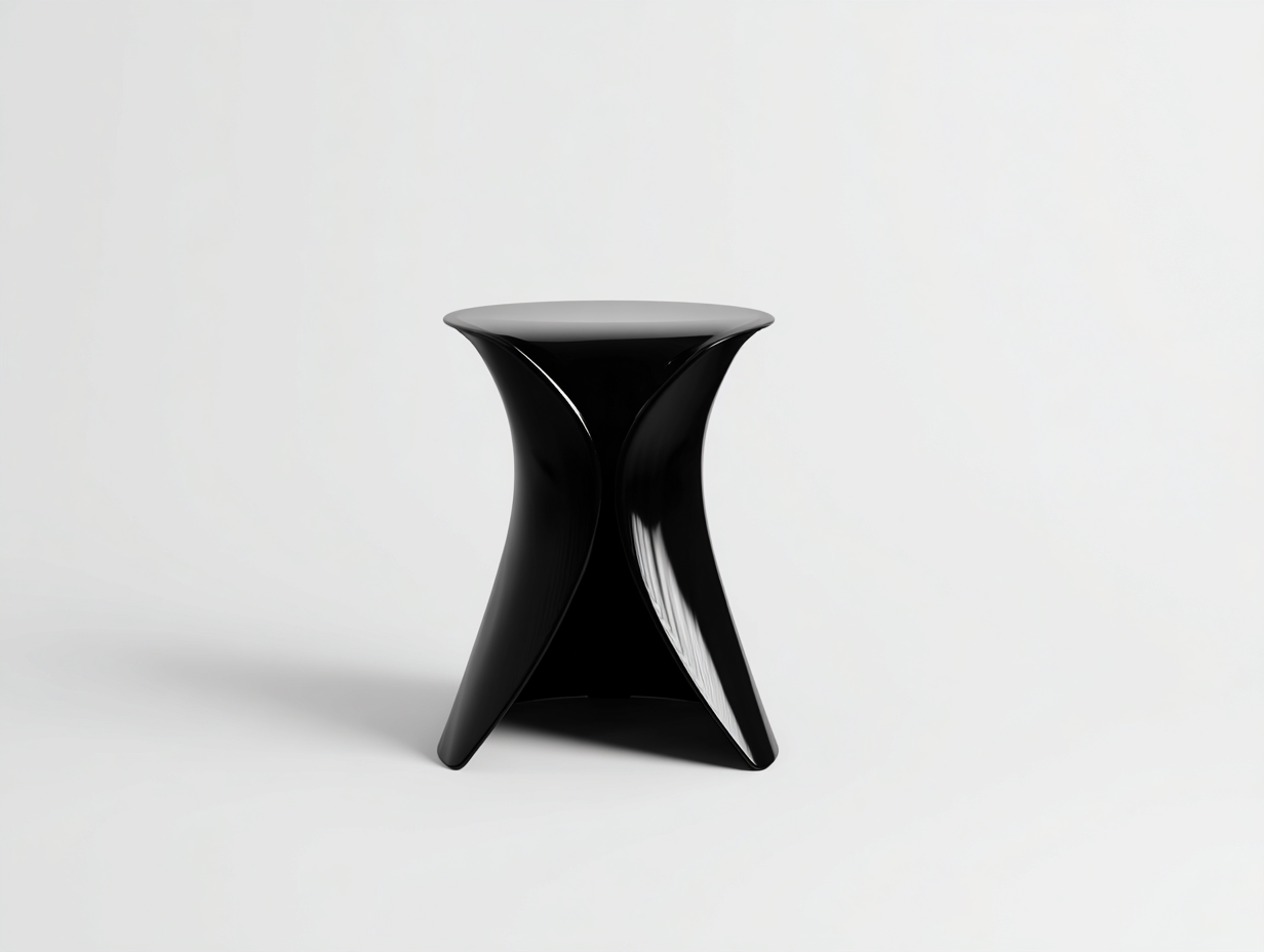 Taburete de bar-polipropileno-38×38×48 cm-Negro-diseño escultórico para Bar en casa-Modordadecor