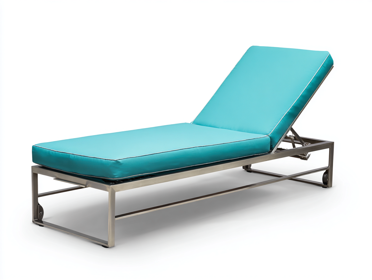 Sillón reclinable aluminio 199×71×94 cm turquesa/plata para Terraza estilo lineal con respaldo ajustable-Modordadecor