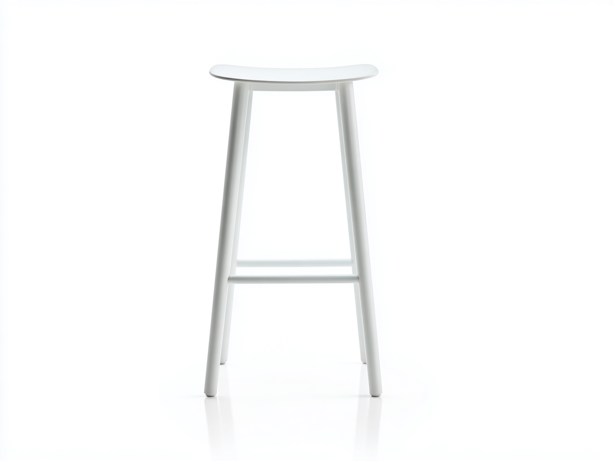 Taburete de bar plástico-metal 43×40×76 cm blanco asiento curvo para Bar en casa estilo minimalista-Modordadecor