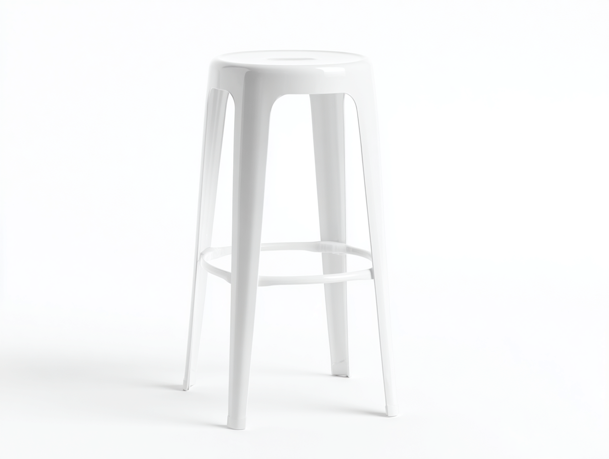 Taburete de bar-polipropileno-40×40×76 cm-Blanco-reposapiés circular para Bar en casa-Modordadecor