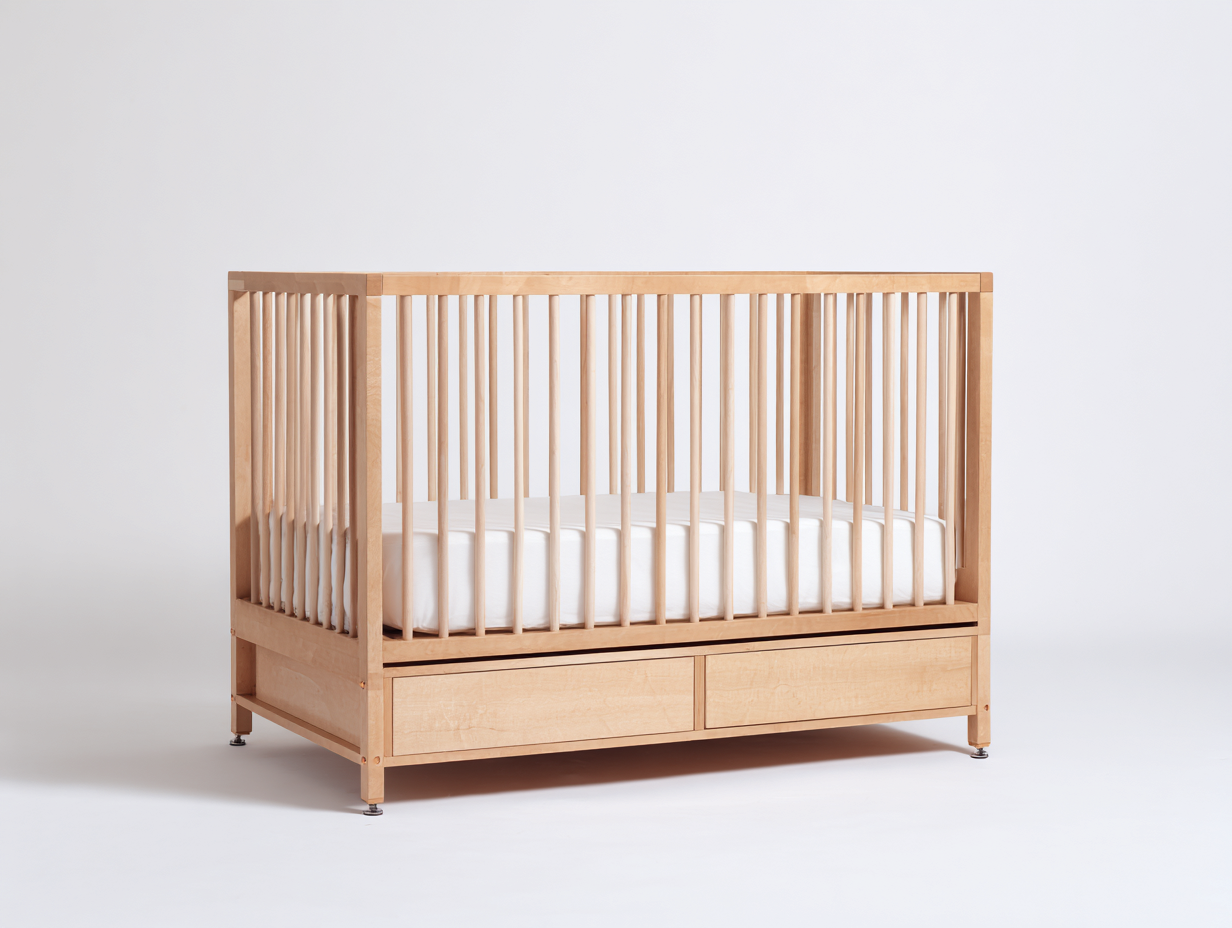 Cuna para habitación infantil-madera-143×78×110 cm-madera natural-con almacenaje inferior-Modordadecor