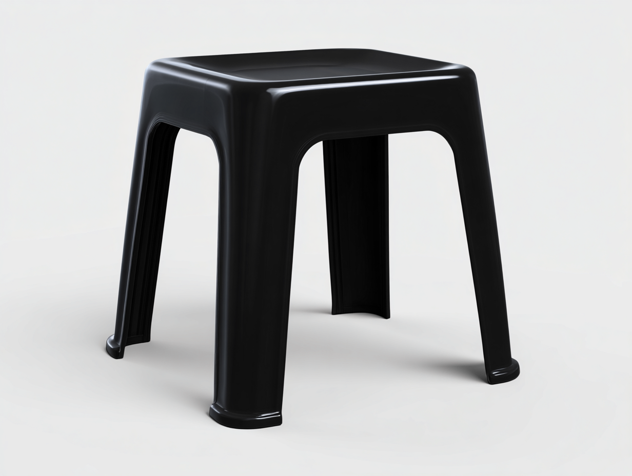 Taburete de bar de plástico 38×38×46 cm negro para bar en casa - compacto apilable-Modordadecor