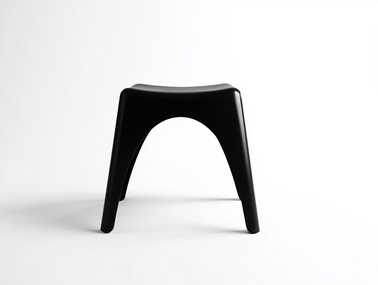 Taburete de bar-polipropileno-43×32×46 cm-Negro-asiento curvo compacto para Bar en casa-Modordadecor