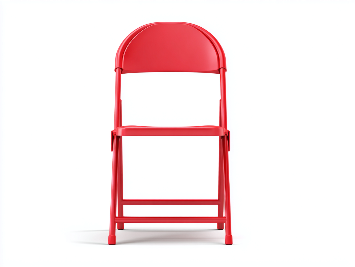 Silla de comedor plegable de metal 45×49×84 cm - rojo - respaldo semicircular y formato compacto-Favavidecor