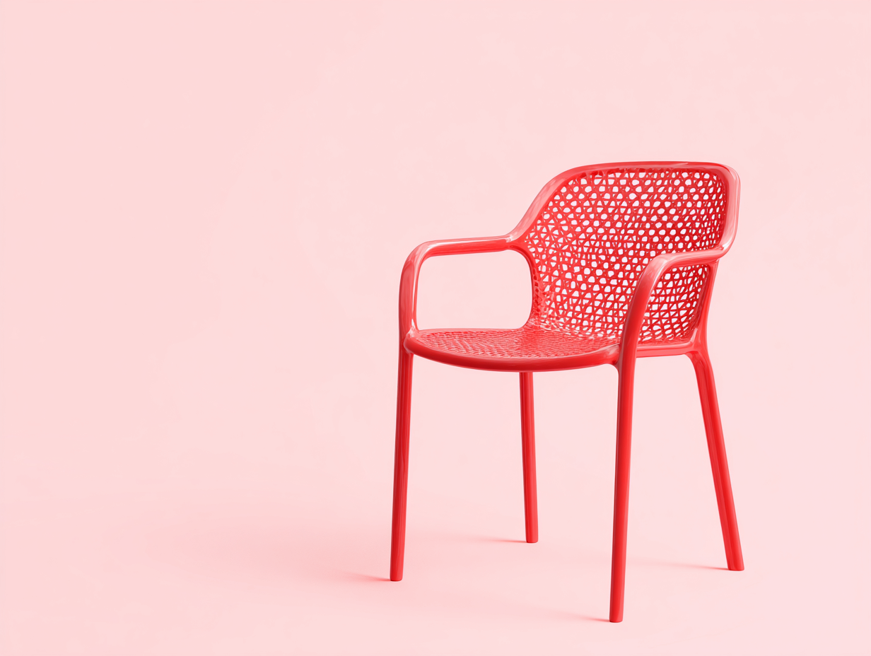 Silla de comedor-metal-fibra sintética-58×56×81 cm-Rojo coral-respaldo trenzado con reposabrazos para Comedor-Favavidecor