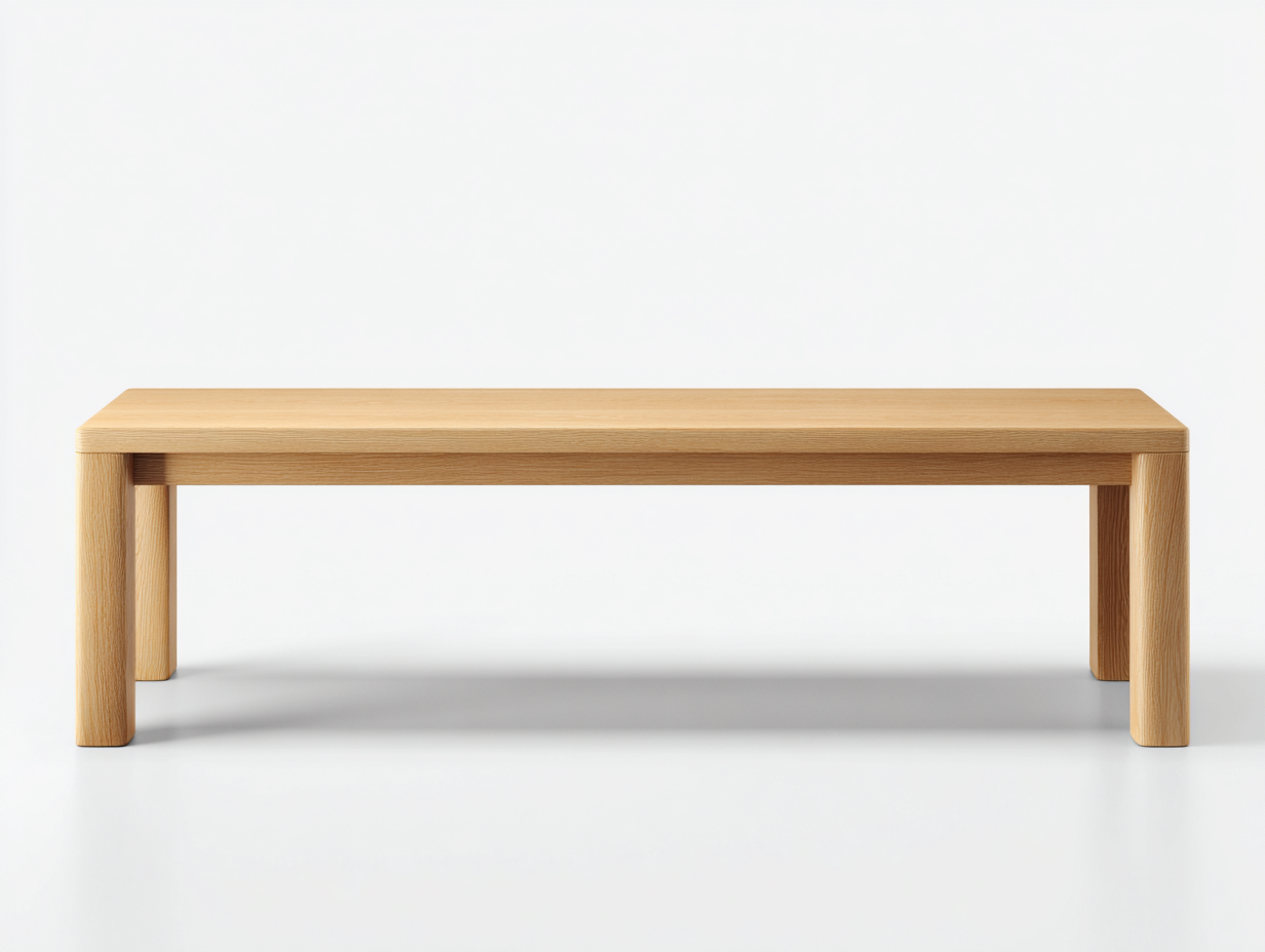 Banco de comedor de madera 150×40×46 cm - roble miel - asiento recto con marco integrado y estilo minimalista-Favavidecor