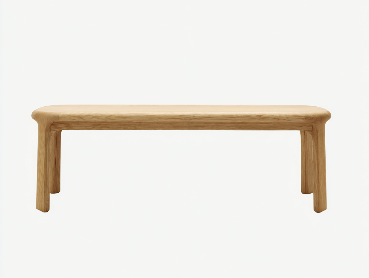 Banco de comedor-madera maciza-140×40×46 cm-Roble natural-diseño orgánico con uniones curvas para Comedor-Favavidecor