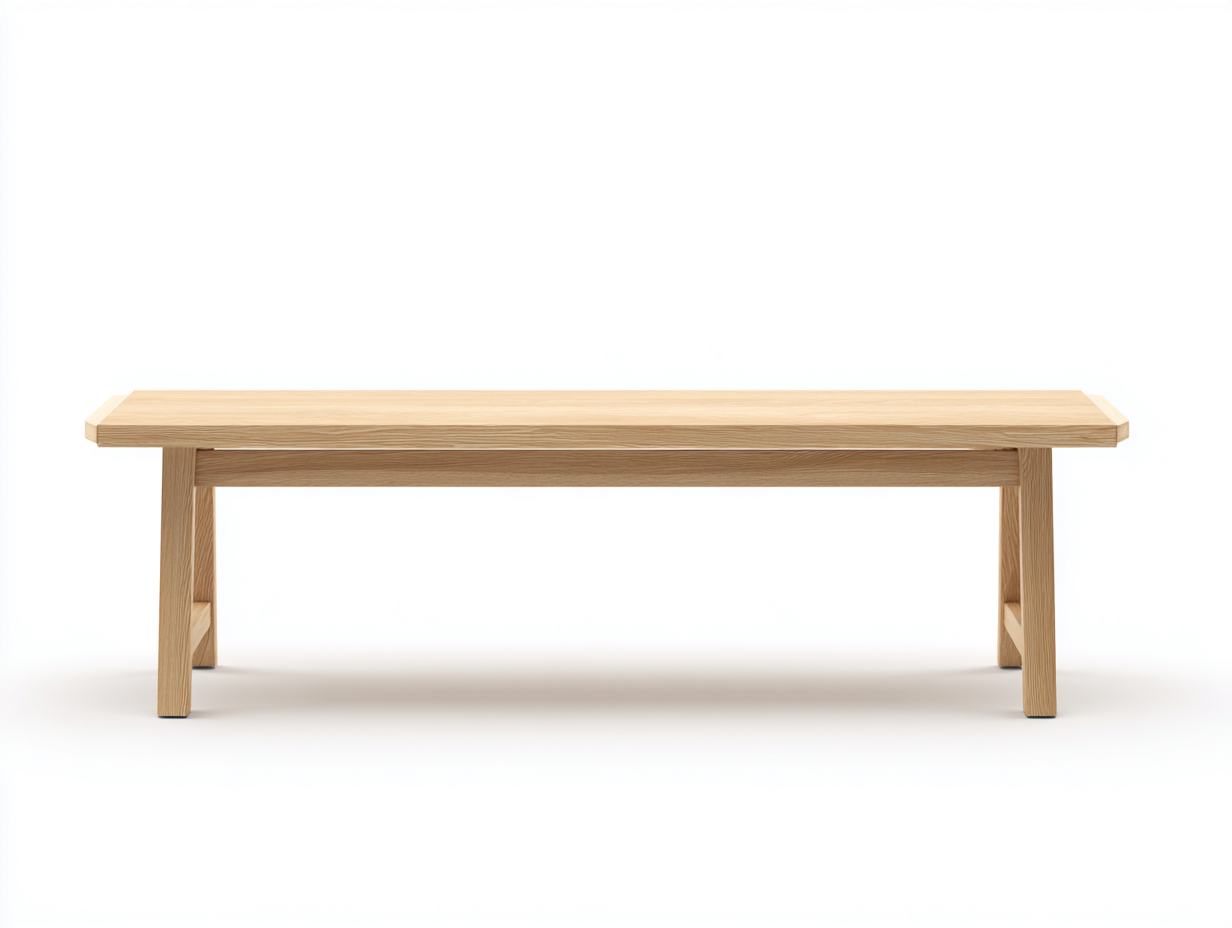 Banco de comedor-madera maciza-130×38×46 cm-Roble claro-asiento biselado para Comedor-Favavidecor