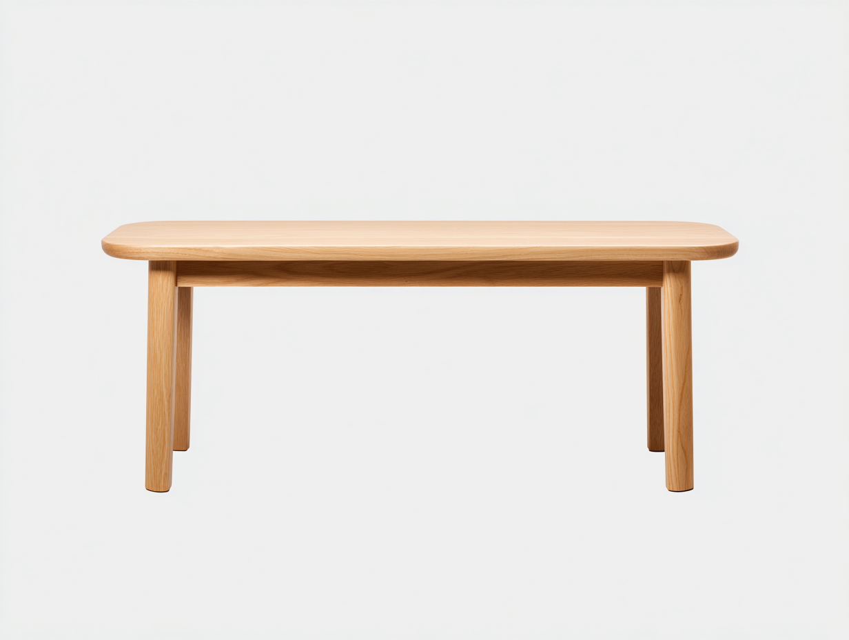 Banco de comedor de madera 140×36×45 cm - roble natural - estructura recta con tablero suavizado para comedor-Favavidecor