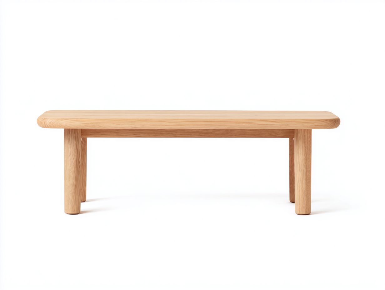 Banco de comedor-madera maciza-120×38×46 cm-Roble claro-bordes redondeados para Comedor-Favavidecor
