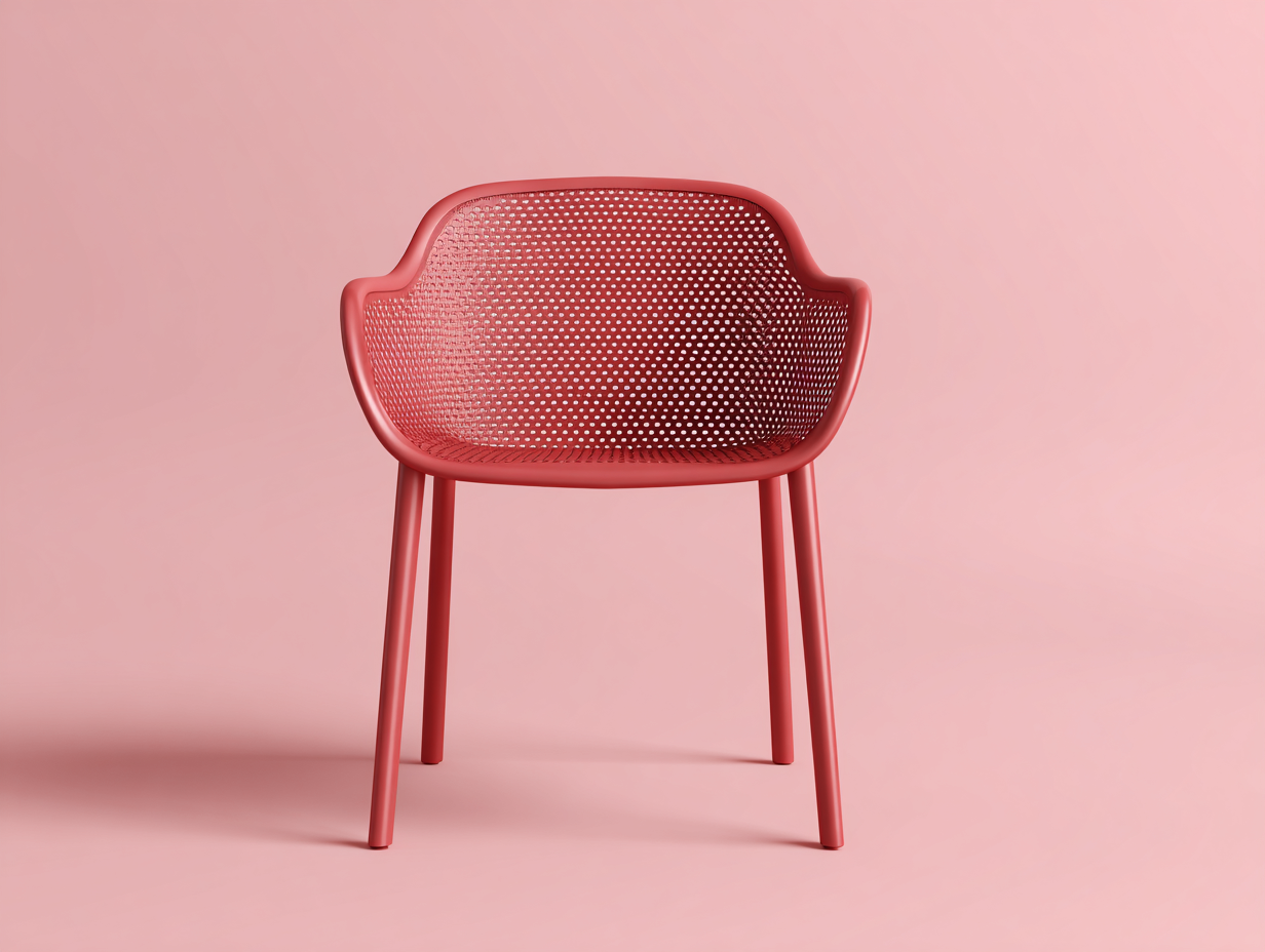 Silla de comedor-metal-malla sintética-60×57×80 cm-Rojo teja-respaldo microperforado envolvente para Comedor-Favavidecor