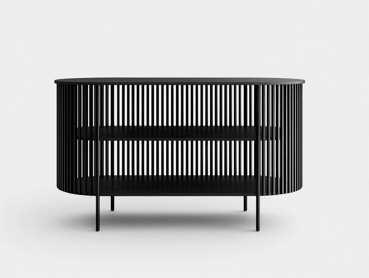 Estante metal 150×40×84 cm negro para Comedor estilo minimalista con frente abierto-Gavoiohaus
