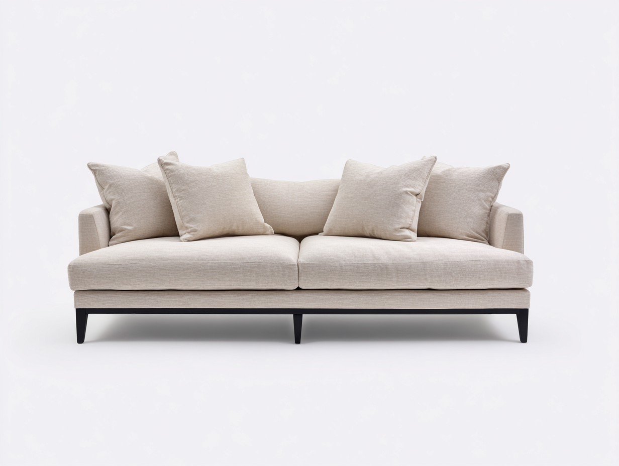 Sofá cama tapizado 220×95×86 cm beige/negro para Dormitorio estilo contemporáneo con asiento amplio-Gavoiohaus