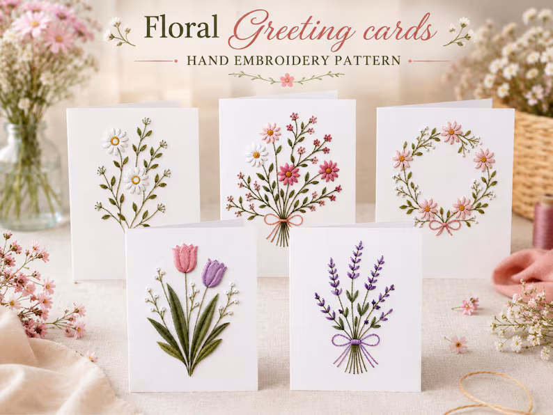 50% OFF | 🌲 Christmas Hand Embroidery Card DIY Kit – Stitch Your Way Into the Christmas Spirit ✨