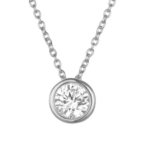Lunaria Gemmara Birthstone Náhrdelník | Bílé zlato