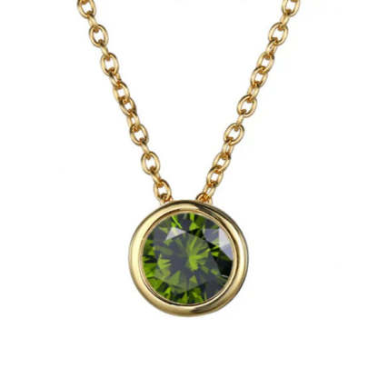 Lunaria Gemmara Birthstone Náhrdelník | Zlatý