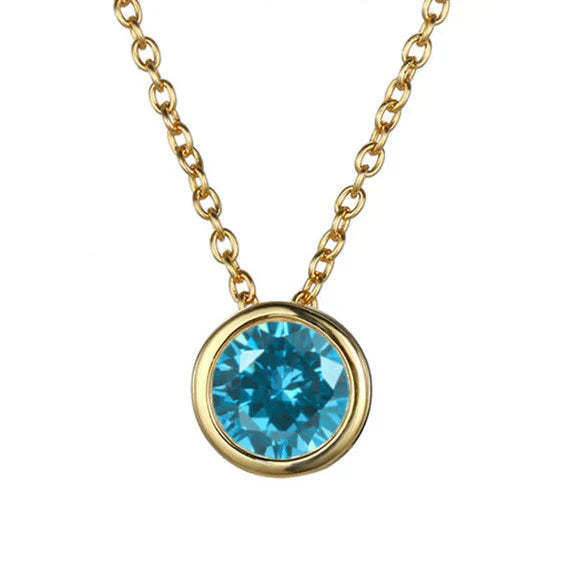 Lunaria Gemmara Birthstone Náhrdelník | Zlatý