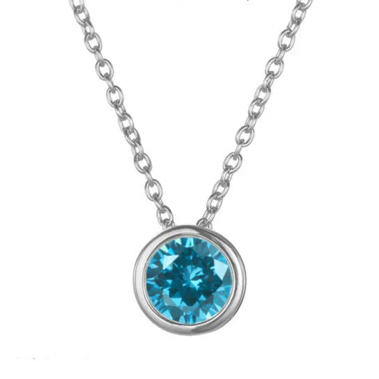 Lunaria Gemmara Birthstone Náhrdelník | Bílé zlato
