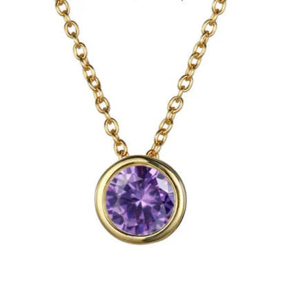 Lunaria Gemmara Birthstone Náhrdelník | Zlatý