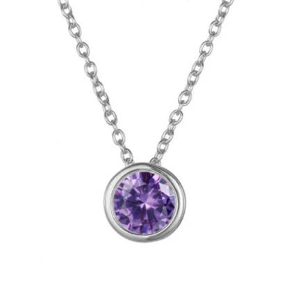 Lunaria Gemmara Birthstone Náhrdelník | Bílé zlato
