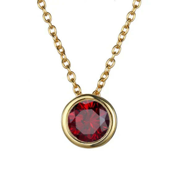 Lunaria Gemmara Birthstone Náhrdelník | Zlatý