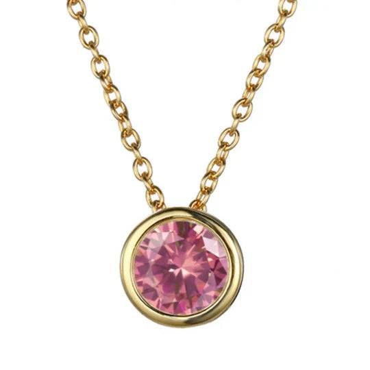 Lunaria Gemmara Birthstone Náhrdelník | Zlatý