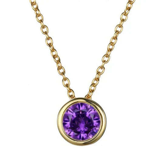 Lunaria Gemmara Birthstone Náhrdelník | Zlatý