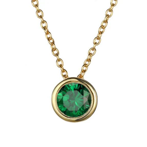 Lunaria Gemmara Birthstone Náhrdelník | Zlatý