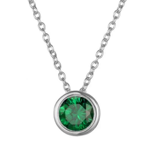 Lunaria Gemmara Birthstone Náhrdelník | Bílé zlato