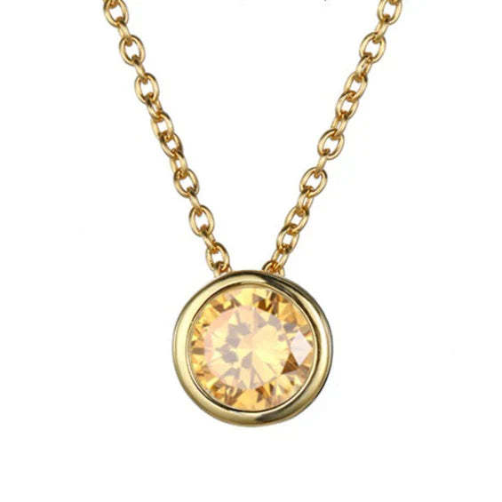 Lunaria Gemmara Birthstone Náhrdelník | Zlatý
