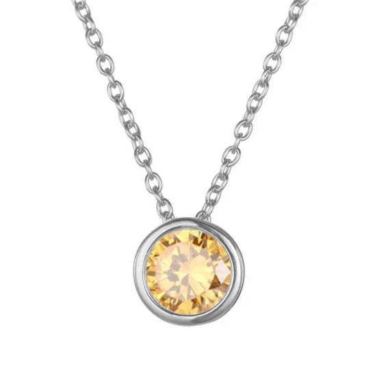 Lunaria Gemmara Birthstone Náhrdelník | Bílé zlato