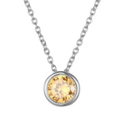 Lunaria Gemmara Birthstone Náhrdelník | Bílé zlato
