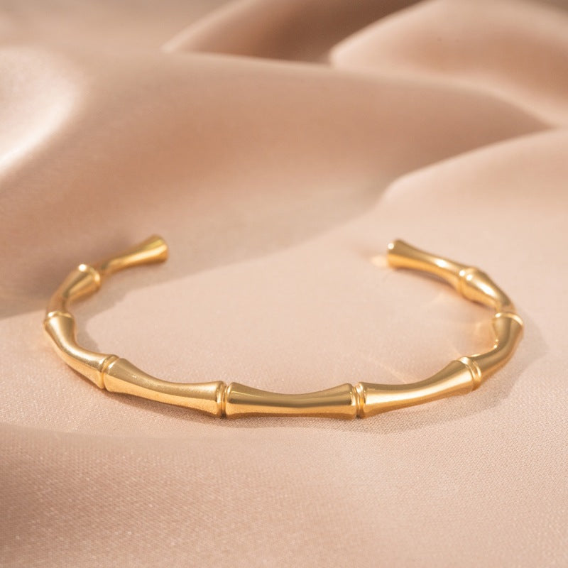 Bamboo Cuff Náramek | Zlatý