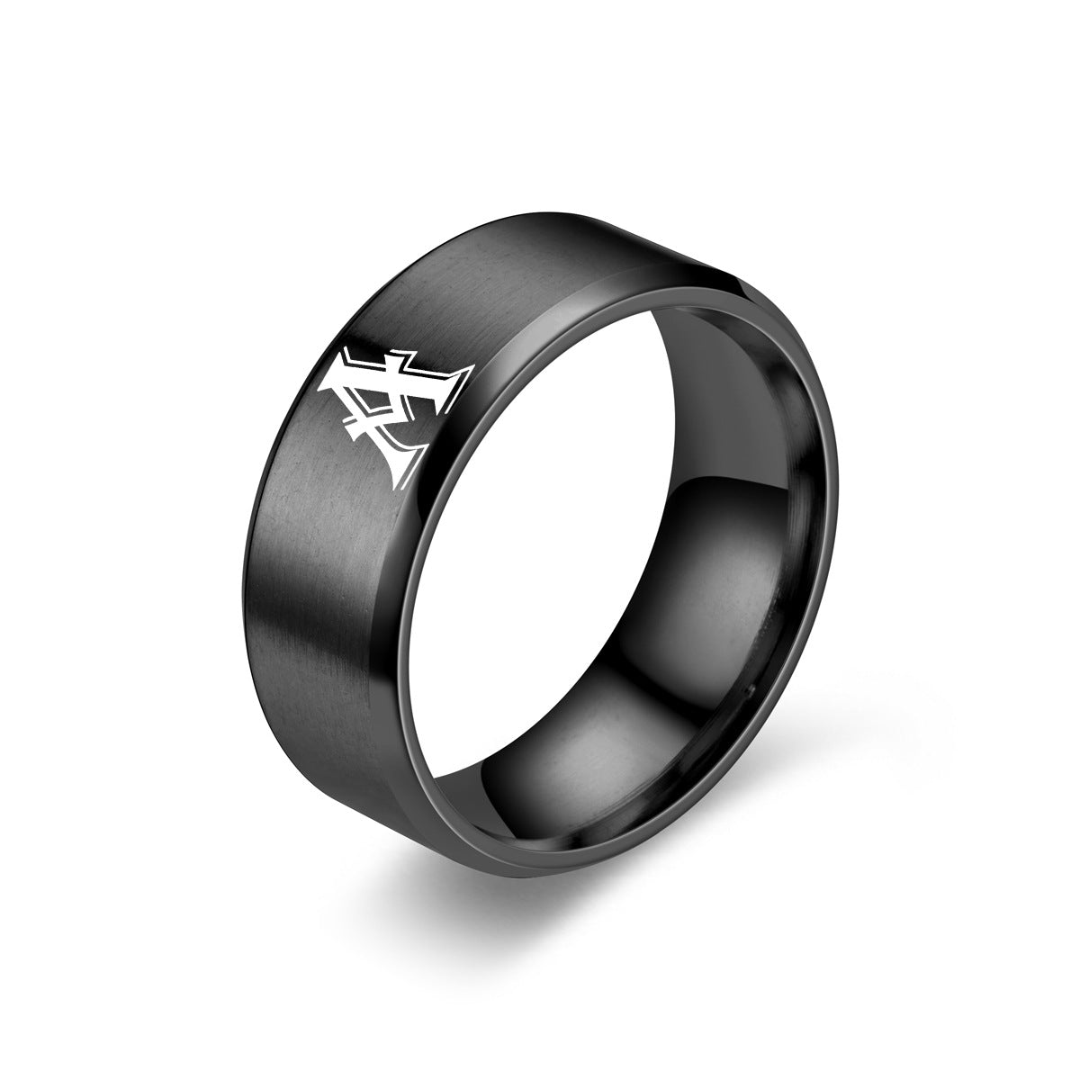 Obsidian Initial Prsten | Black Finish