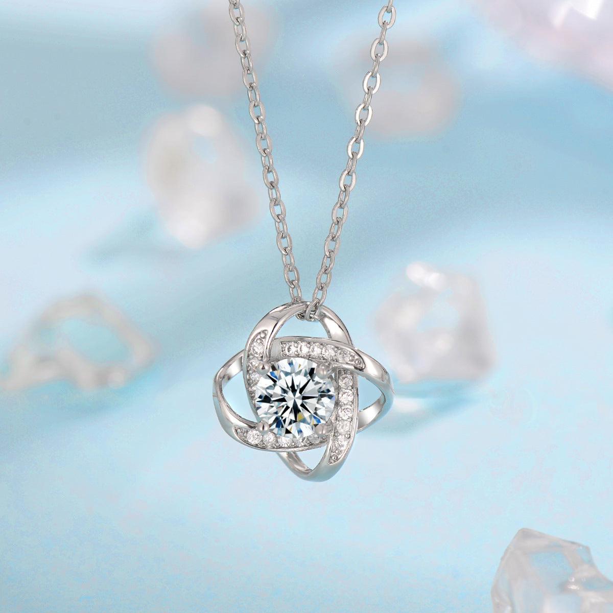 Fleur de Givre Clover Knot Sada | Bílé zlato