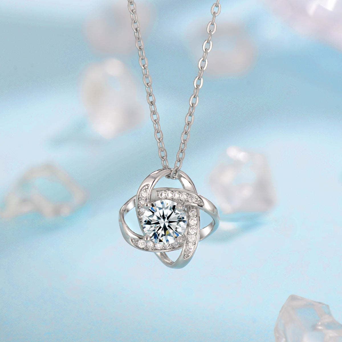 Fleur de Givre Clover Knot Sada | Bílé zlato