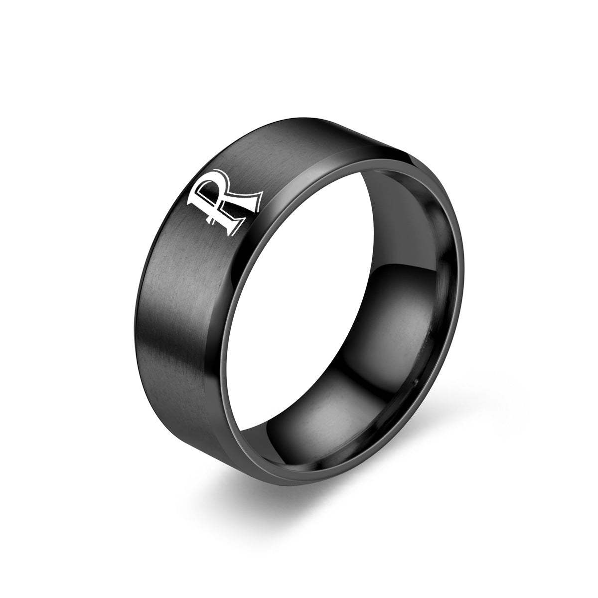 Obsidian Initial Prsten | Black Finish