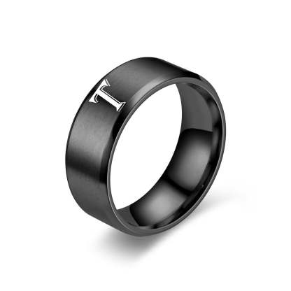 Obsidian Initial Prsten | Black Finish