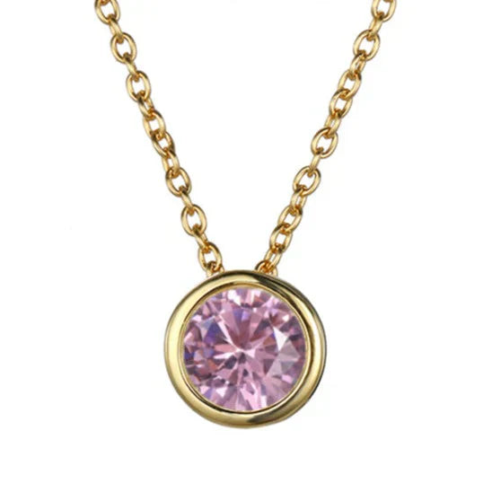 Lunaria Gemmara Birthstone Náhrdelník | Zlatý