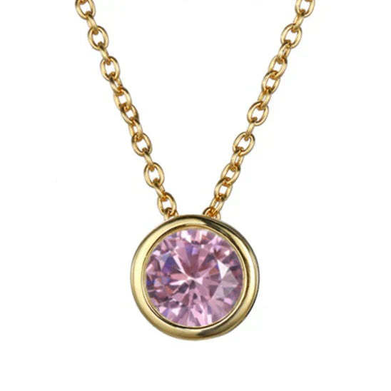 Lunaria Gemmara Birthstone Náhrdelník | Zlatý