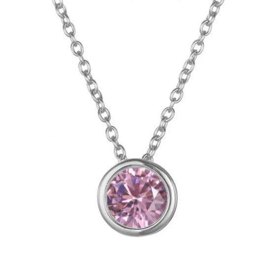 Lunaria Gemmara Birthstone Náhrdelník | Bílé zlato