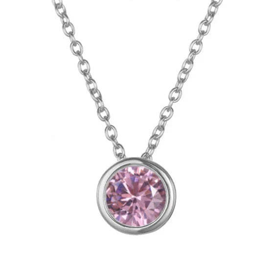 Lunaria Gemmara Birthstone Náhrdelník | Bílé zlato