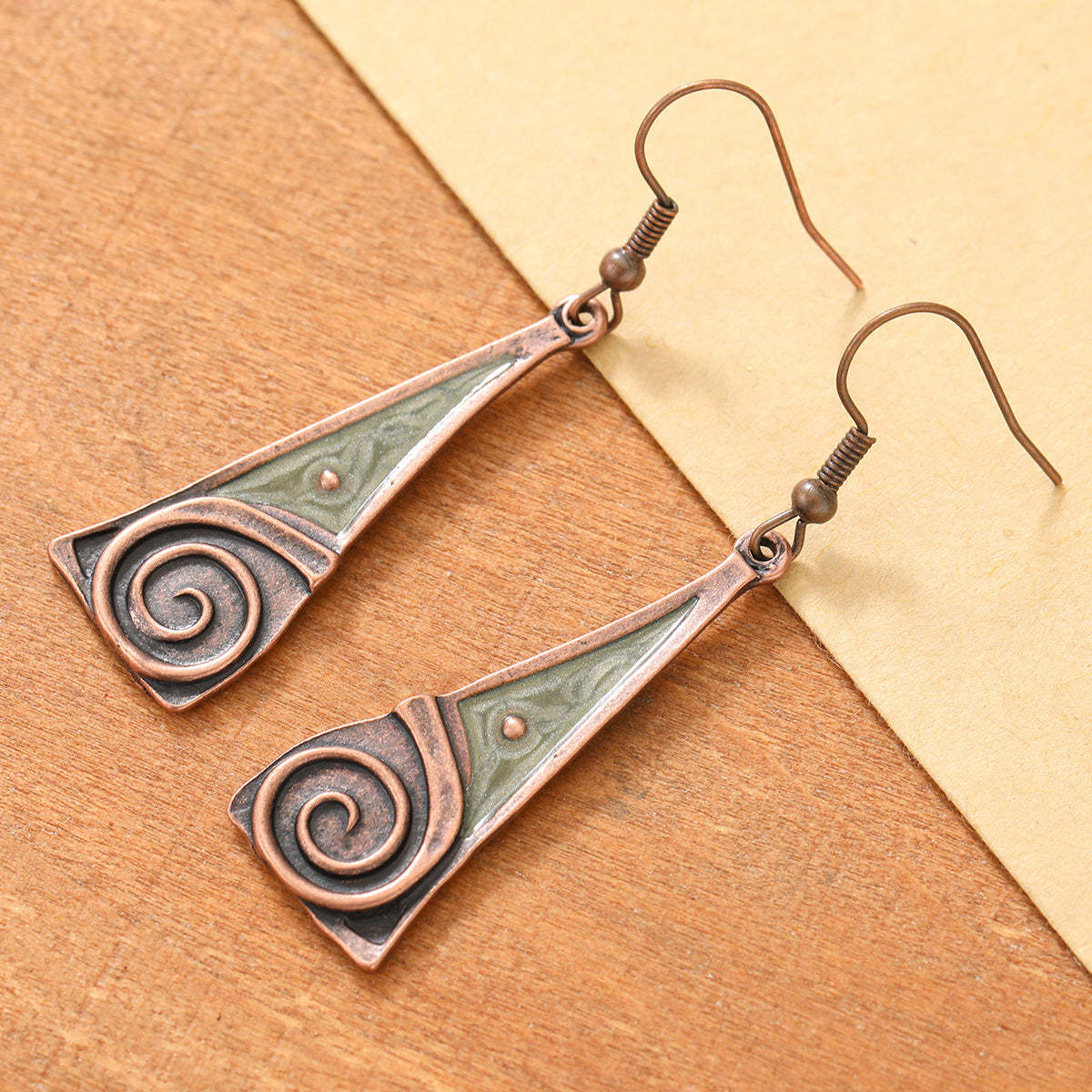 Tribal Vír Měděný Náušnice