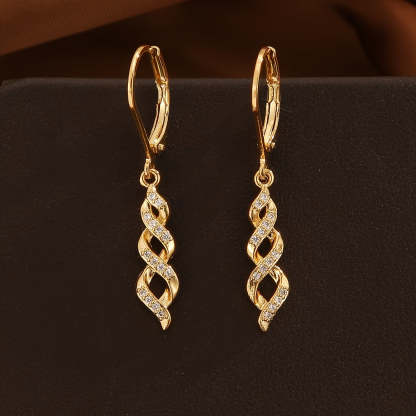 Shimmer Twist Ava Náušnice | Zlatý