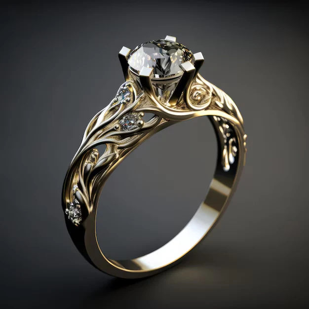 Exquisite Exotic Zirconia Prsten | Zlatý