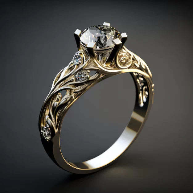 Exquisite Exotic Zirconia Prsten | Zlatý