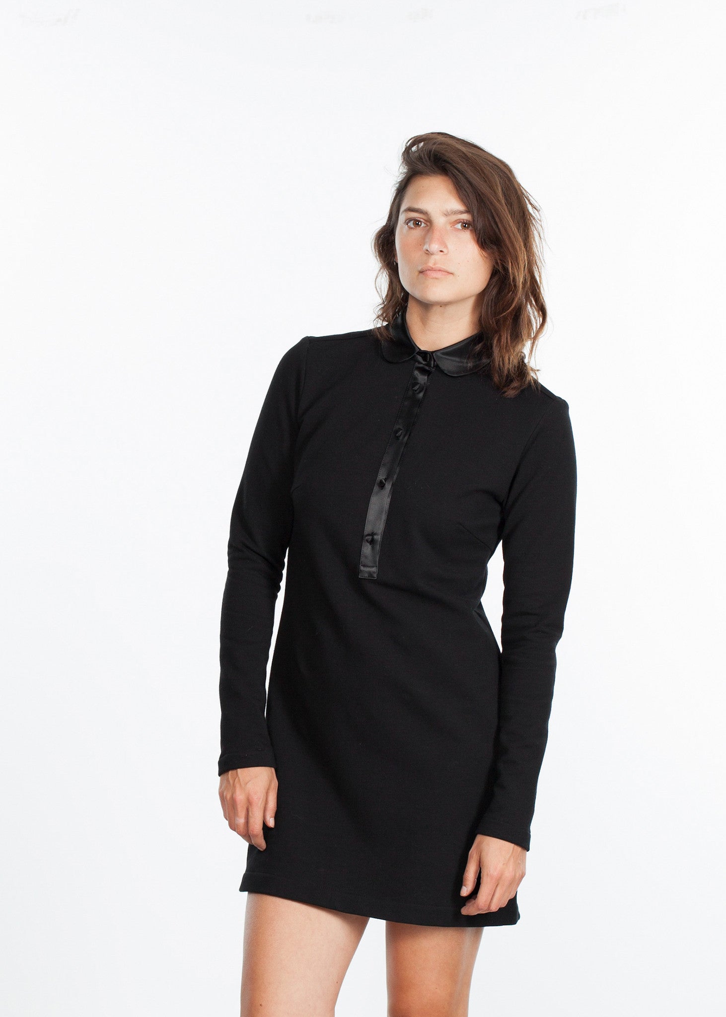 Rowan Lane Women's Fleece Jersey Dress in Black - Rowan Lane London Womenswear