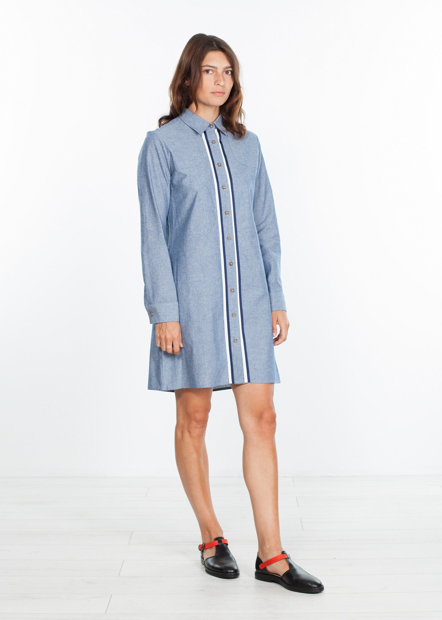 Rowan Lane Women's Chambray Shirtdress in Blue - Rowan Lane London Womenswear